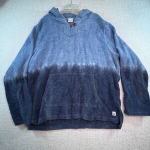 Birdwell Beach Britches Terry Cloth Hoodie Pullover Blue Made USA XXXL